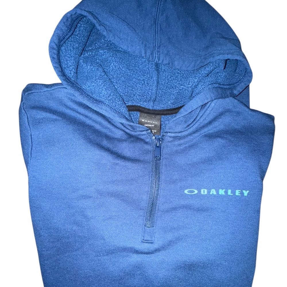 Oakley Royal Blue fleece Quarter-Zip pull over Hoodie size xtra small